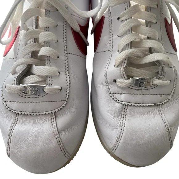 Nike Cortez leather sneakers white red blue swoosh size 10 - Picture 8 of 13